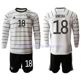 Maillot de Foot Allemagne Leon Goretzka 18 Domicile UEFA EURO 2020 Manches Longues - Enfant